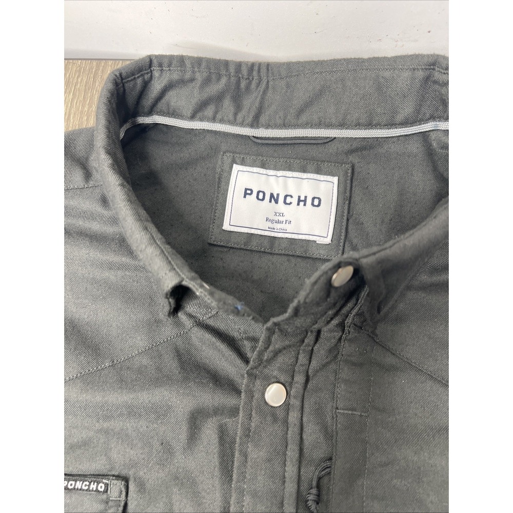 Poncho Shirt Mens XXL Piedras Negras Pearl Snap Western Regular Fit Performance - Picture 6 of 12